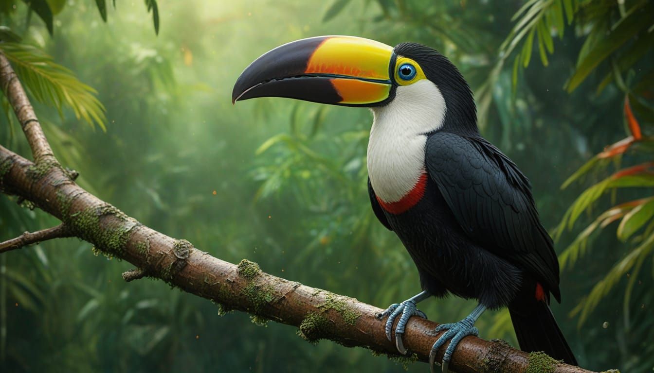 White-Throated Toucan in Splash Art Style