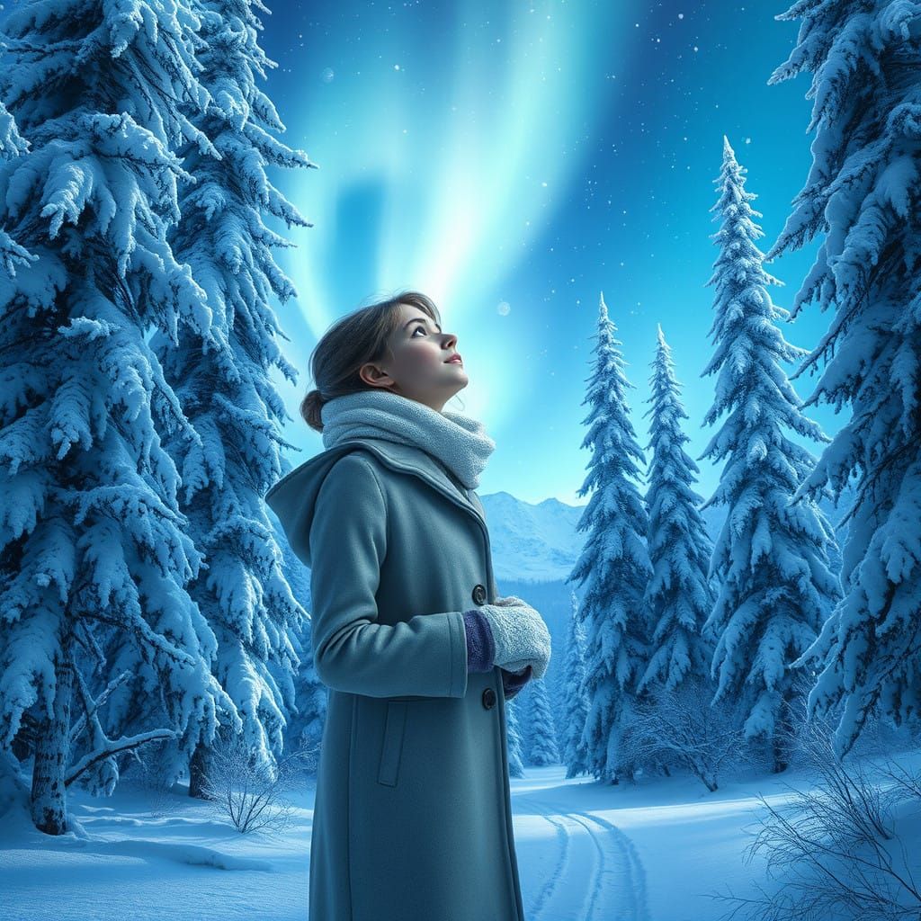 Enchanted Winter Wonderland in Magical Realism Style