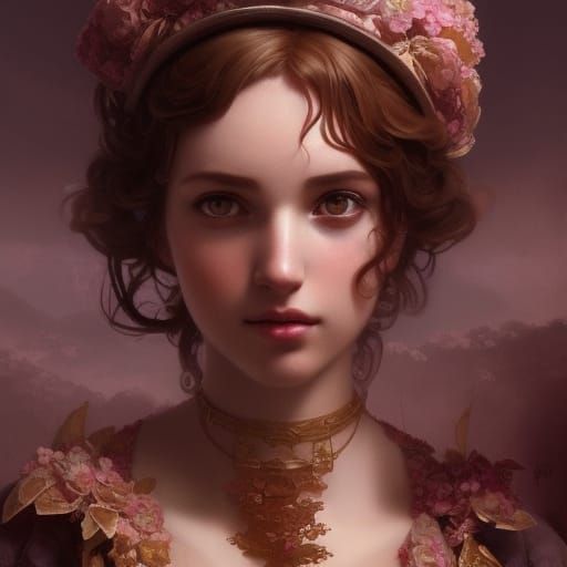 Chocolate Maid: Detailed Digital Art Portrait