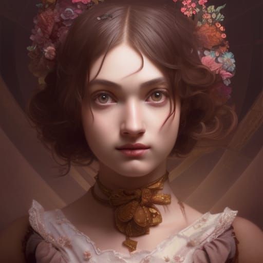 Chocolate Housemaid: Detailed Digital Art Portrait