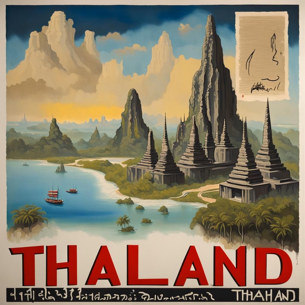 1930s Thailand Brutalist Propaganda Poster