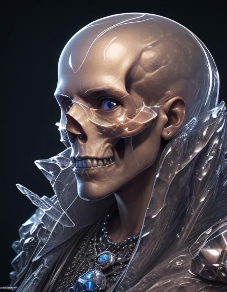 Intricate Crystal Skull Concept Art in 8K