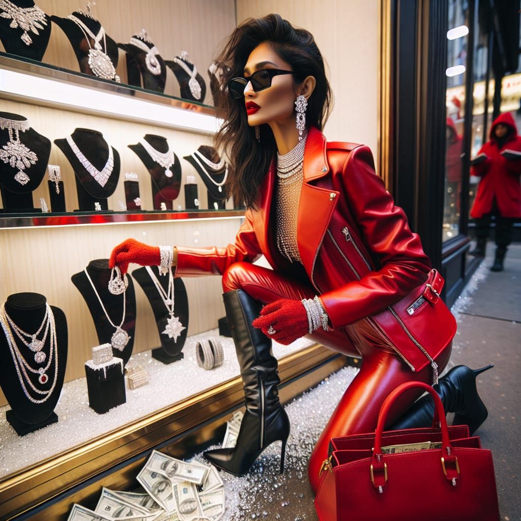 A South Asian Adventurer in Red Leather Steals the Show