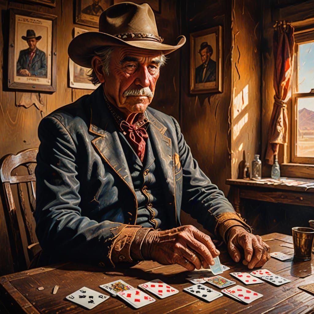 Old West Gambler Portrait in Vibrant Colors