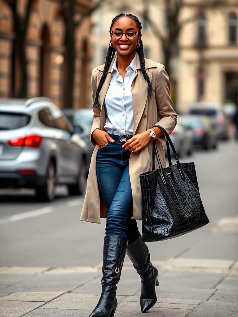 Confident City Woman in Elegant Style