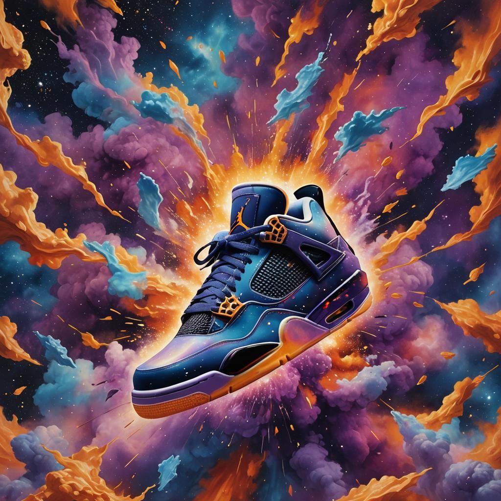 Air Jordan 4 Sneakers in Exploding Galaxy