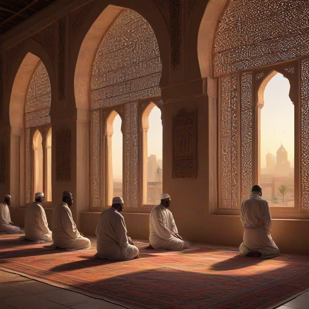 Serenity in Sudanese Mosque during Ramadan