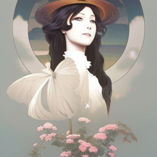 Catherine Zeta Jones Portrait in Art Nouveau Style