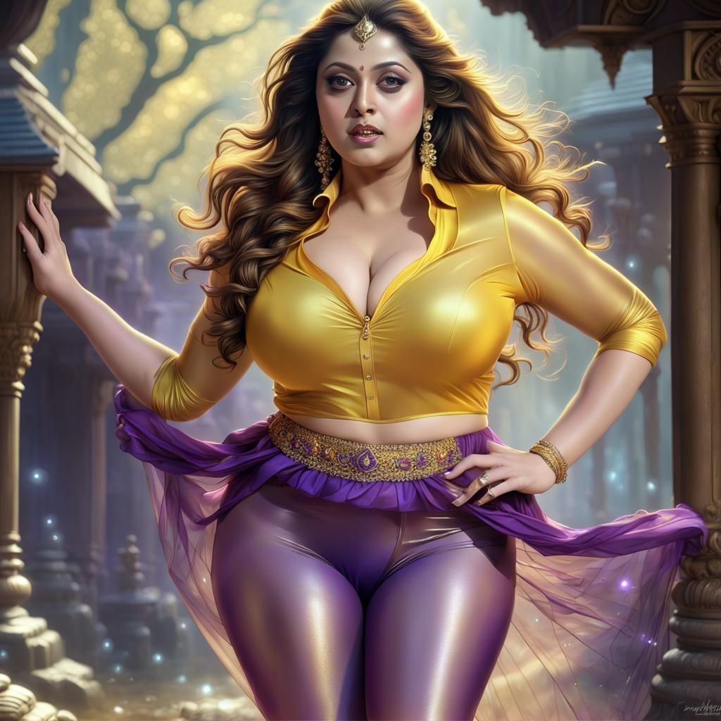 Indian Actress in Crystal Outfit: Digital Art