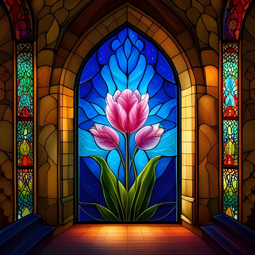 Tulip Stained Glass Window 🌷