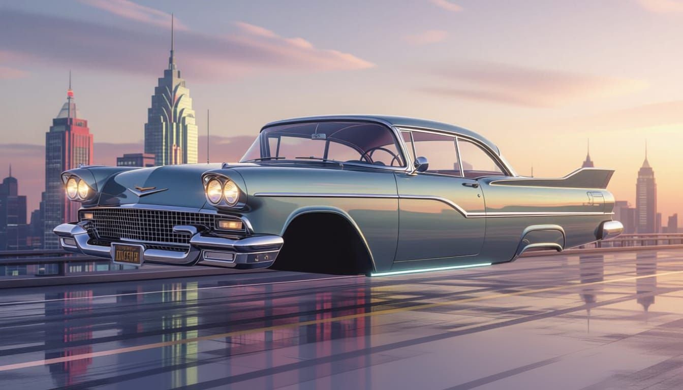 Retro-Futuristic 1958 Plymouth Belvedere Hover Car