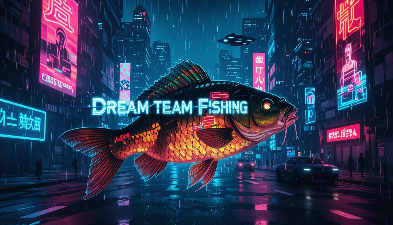 Cyberpunk Crucian Carp Fishing Competition Art