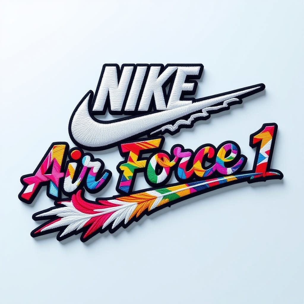 Graffiti Nike Air Force 1 Embroidery Design