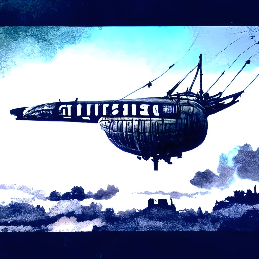 Dieselpunk Airship in Flight