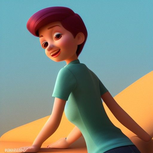 Lesbian Couple in Pixar-Style 3D Digital Art