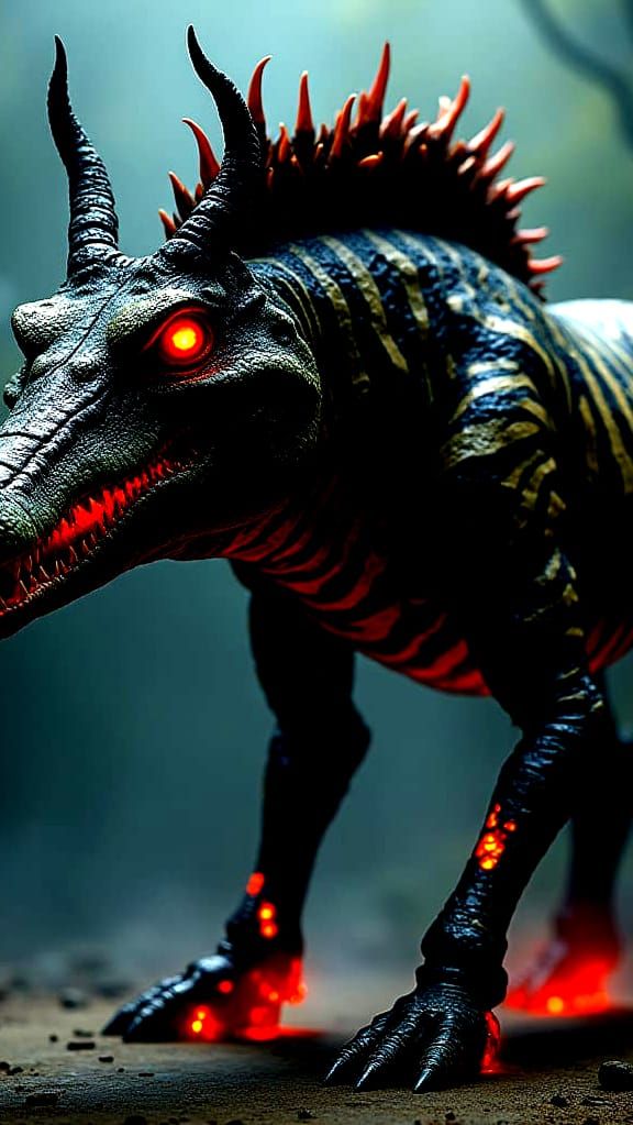 Terrifying Crocodile-Zebra Hybrid Creature Ready to Strike