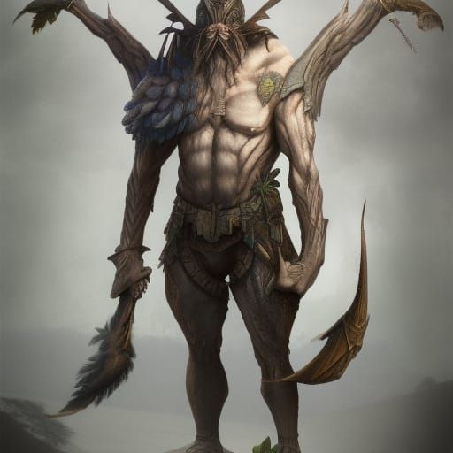 Fantastical Man in Detailed Matte Painting