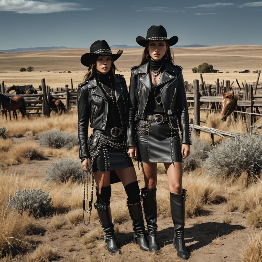Women in Leather at Horse Ranch: Post-Apocalyptic Style