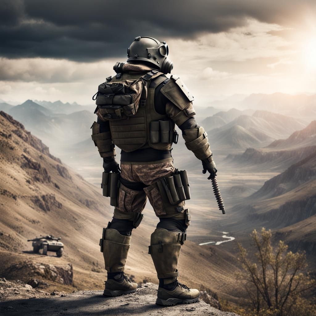 Armored Juggernaut in Post-Apocalyptic Landscape