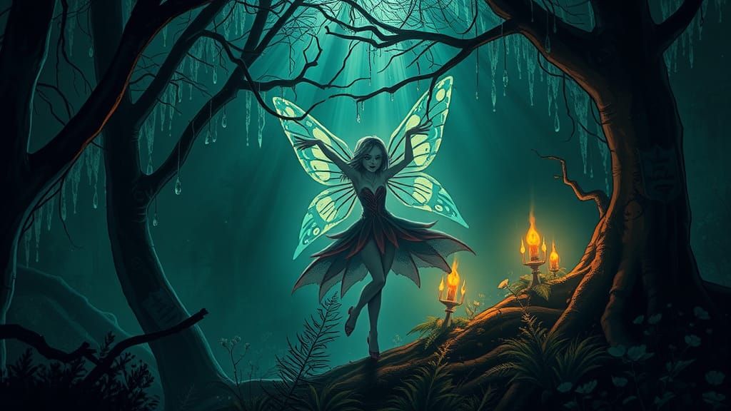 Cursed Zombie Fairy in Haunted Forest