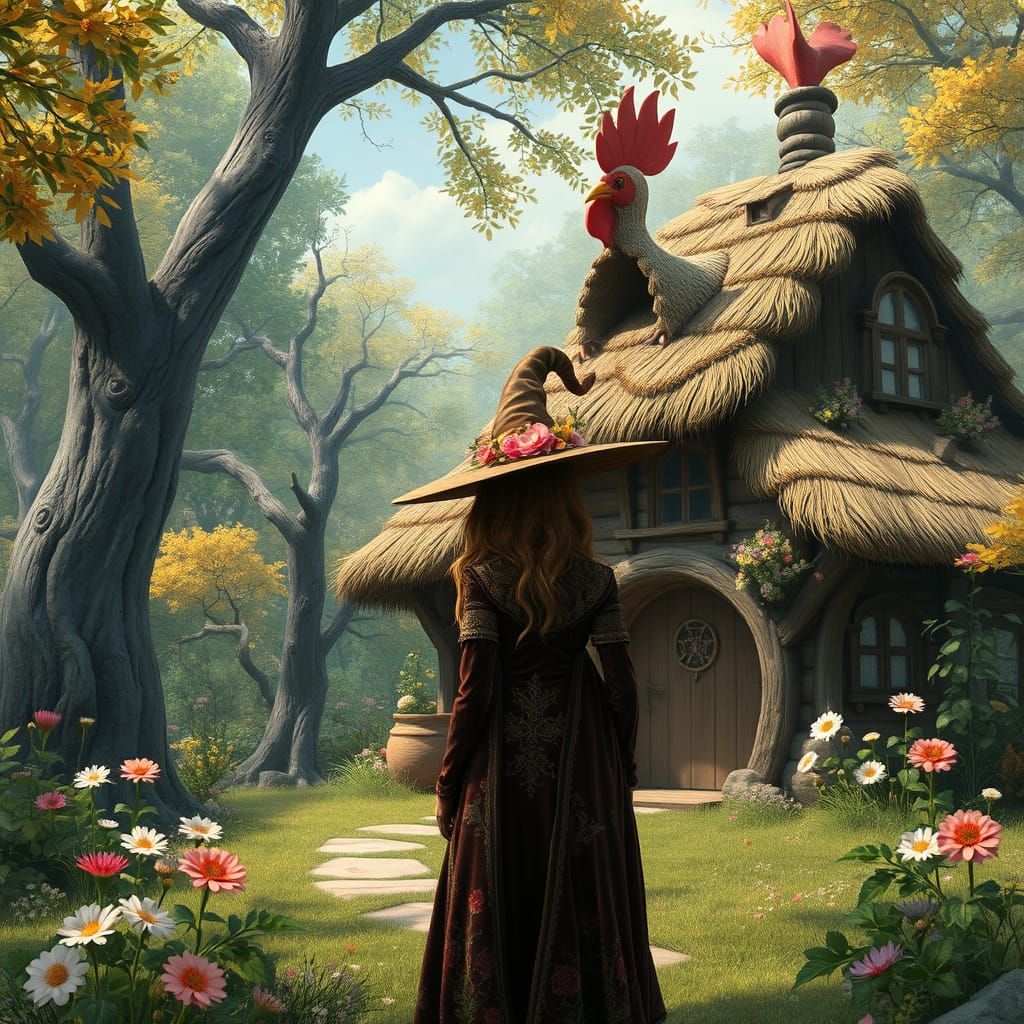 A chicken house and witch