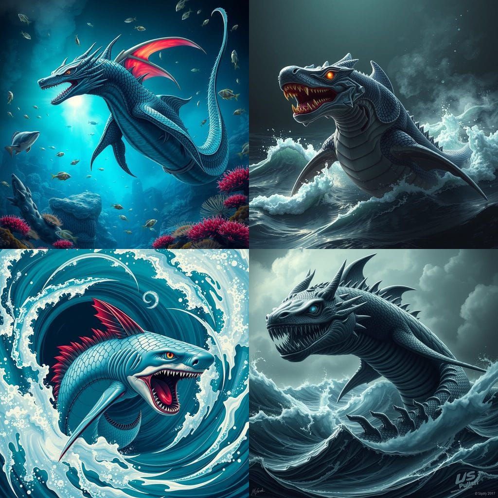 Dragon Shark Hybrid in Mythical Marine Style