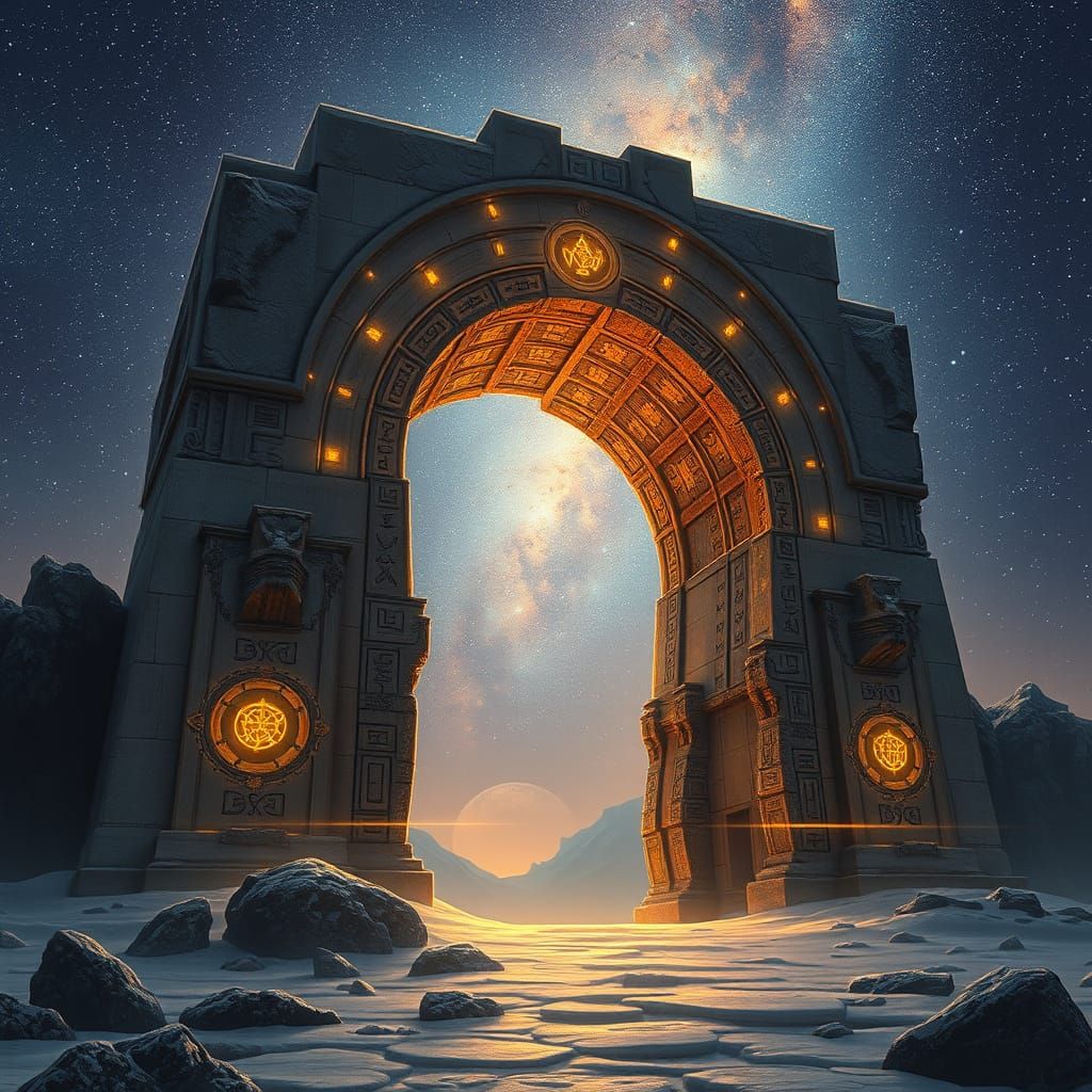 Monolithic Gateway to Eternity in Celestial Stone