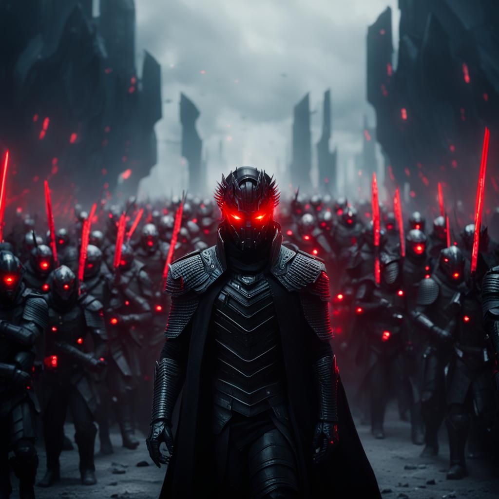 Futuristic Warrior Prince Leads Sci-Fi Army