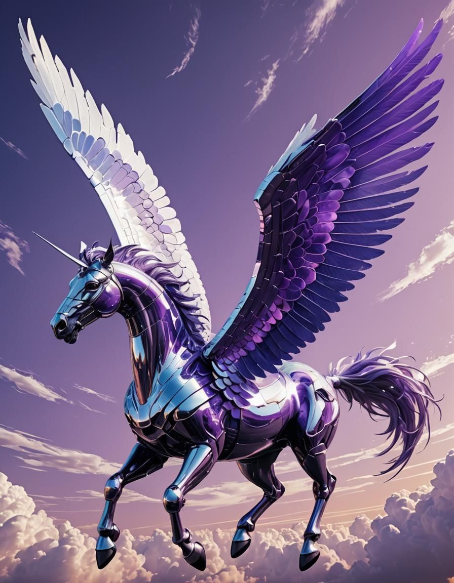 Futuristic Pegasus Soars: Digital Art Concept
