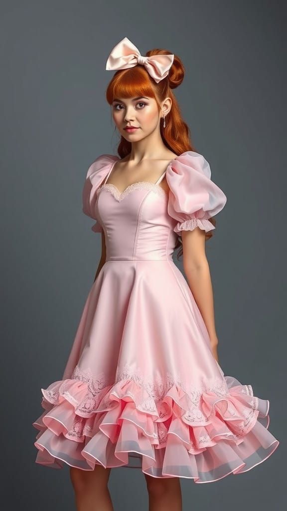 Enchanting Latex Sissy in Vintage-Inspired Outfit