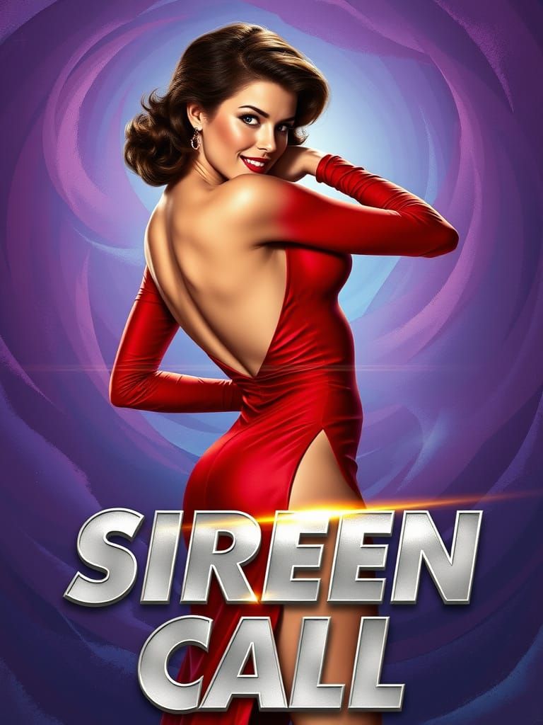Seductive Pinup Siren in Vintage Pulp Style