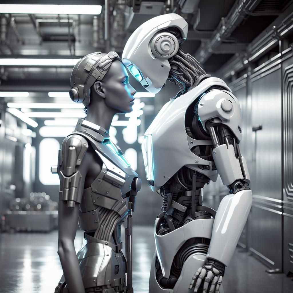 Dystopian Love Story: Human and Robot Embrace