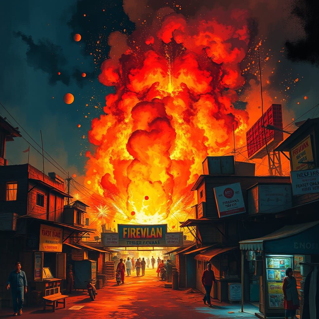 Inferno at Fireworks Shop in Telangana, India