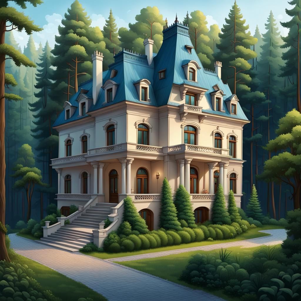 Mansion in Forest, Gordiets Style