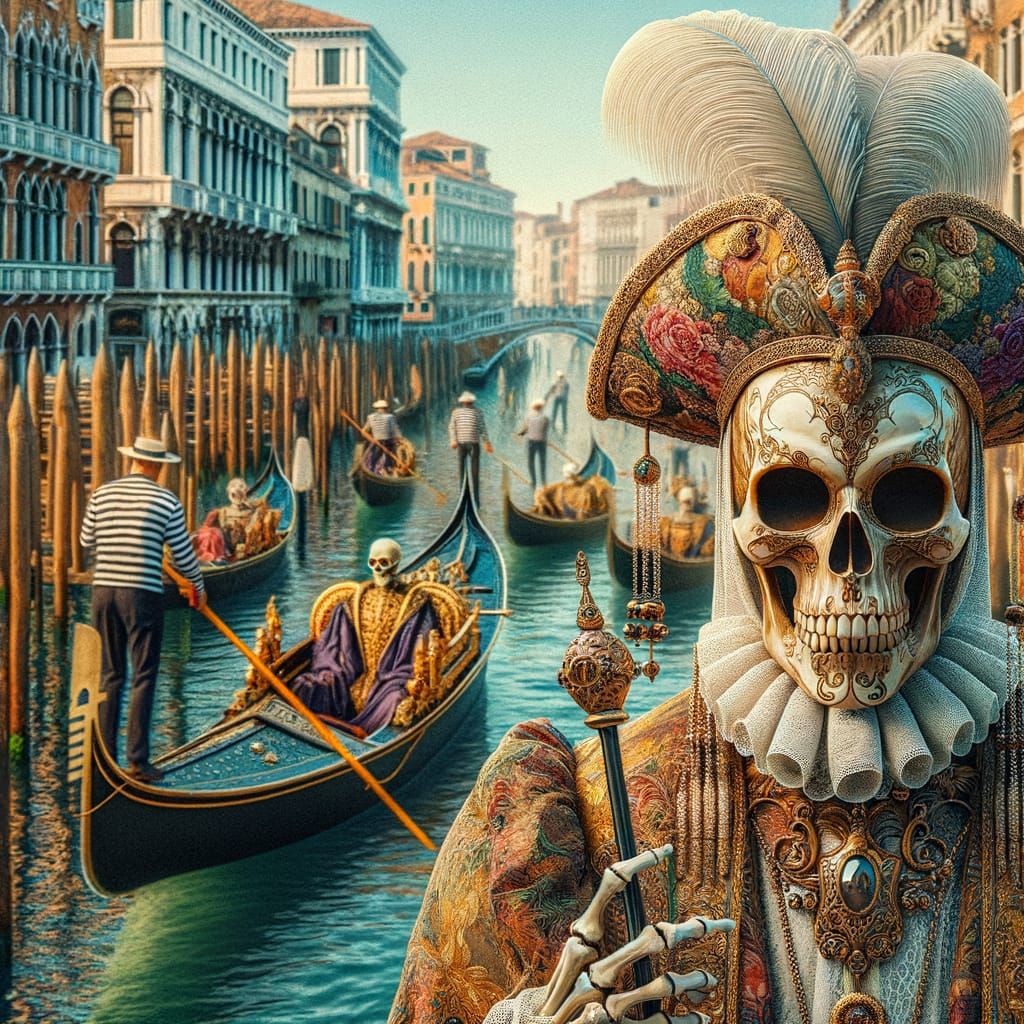 Venice Carnival Skeleton in Renaissance Style