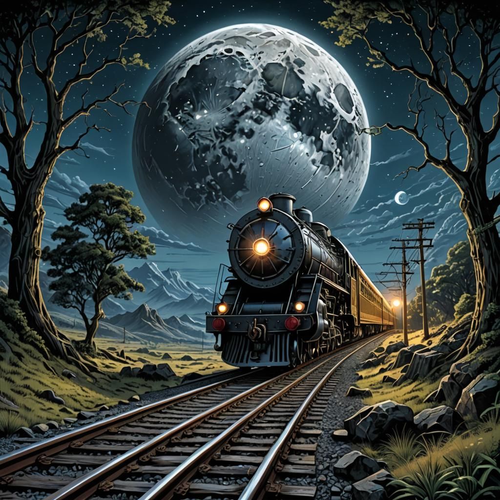 Train to the Moon: Surreal Comic Book Art