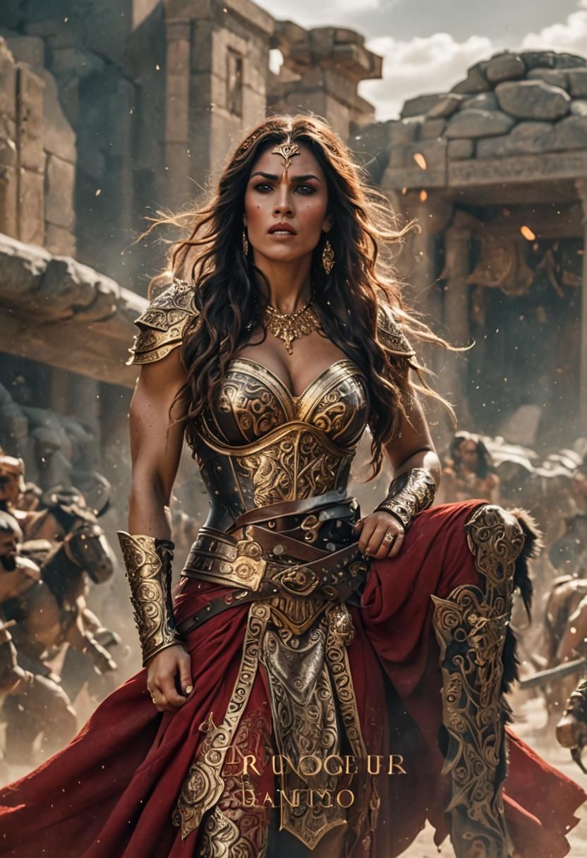 Babylonian Barbarian Warrior Woman in Cinematic Style