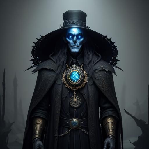 Ghostly Figure with Golden Watch in Dark Fantasy