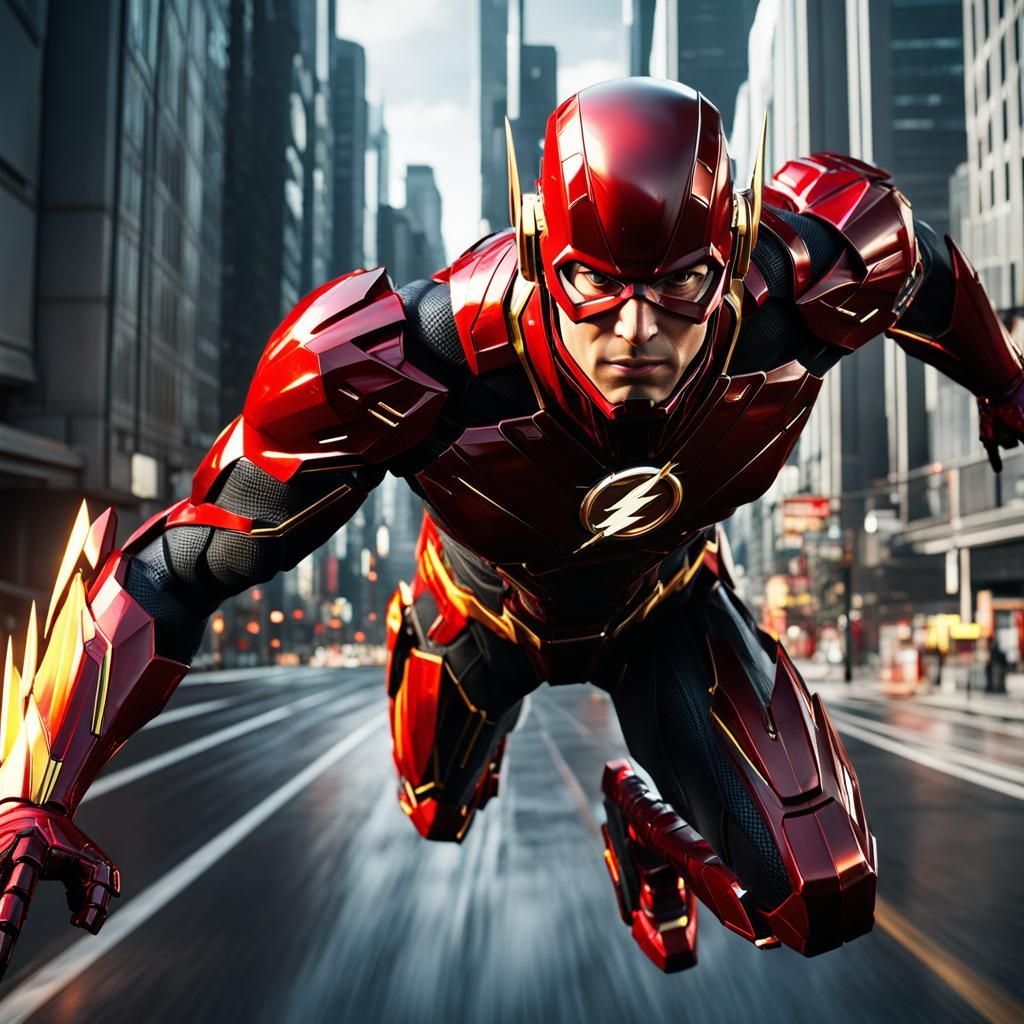 The Flash runs through Central City at super speed