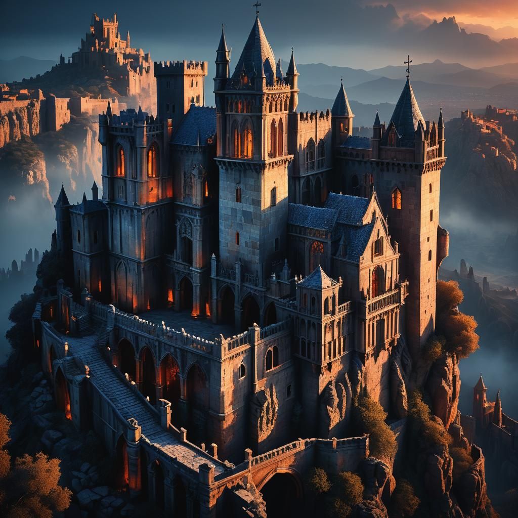 Ancient Gothic Castle in Spain Concept Art