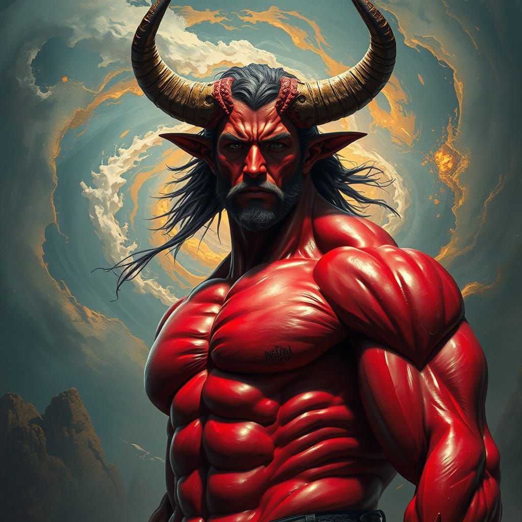 Crimson Hero in Futuristic Realism