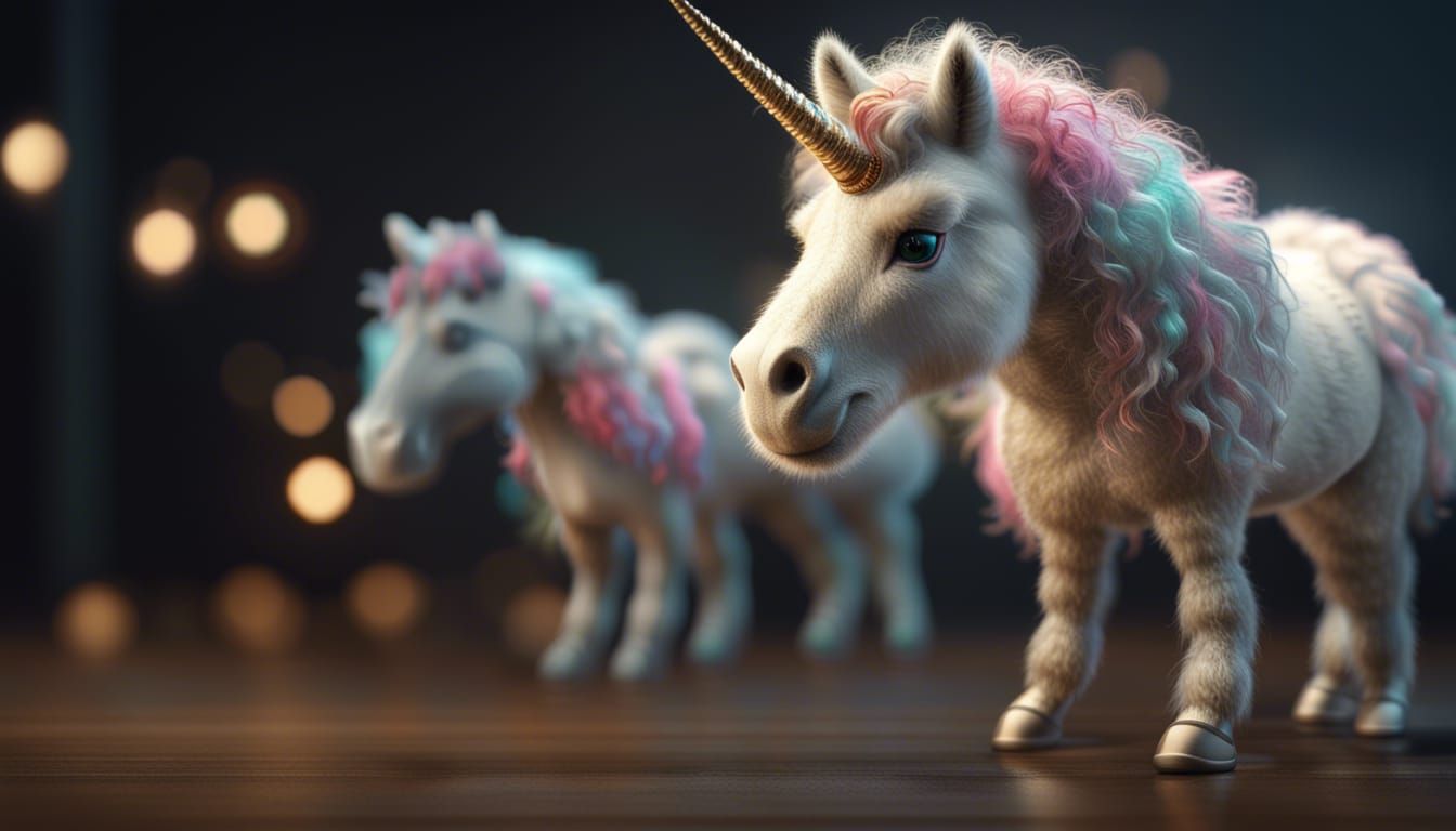 Hyperrealistic Wooly Unicorn in Volumetric Lighting