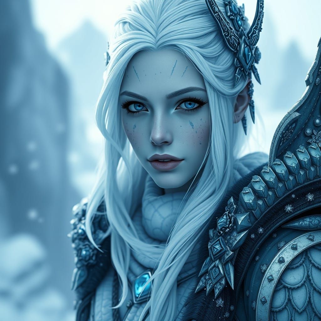 Ethereal Ice Goddess Reigns in Frosty Realm