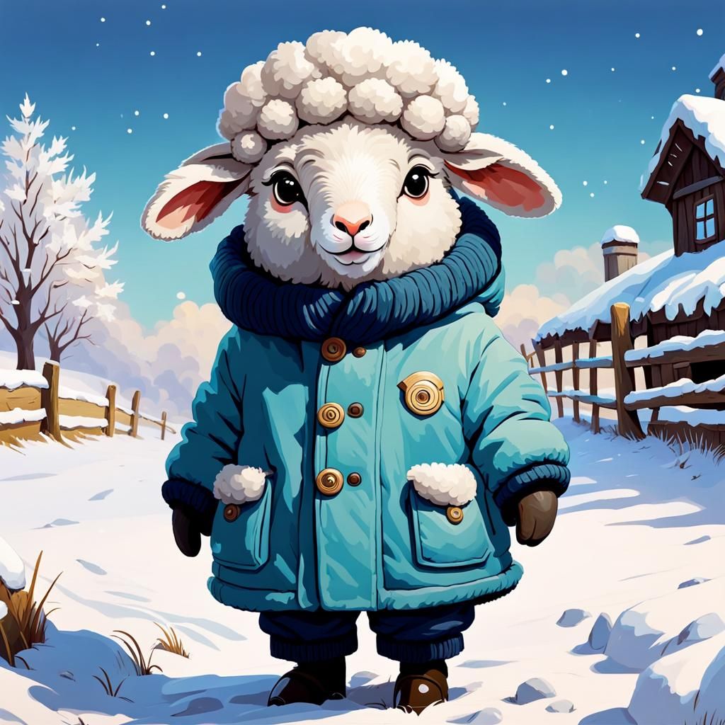 Sheep In Winter Clothing