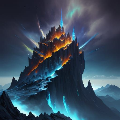 Supervillain Lair on Mountain Peak in Hyperrealistic Splash ...