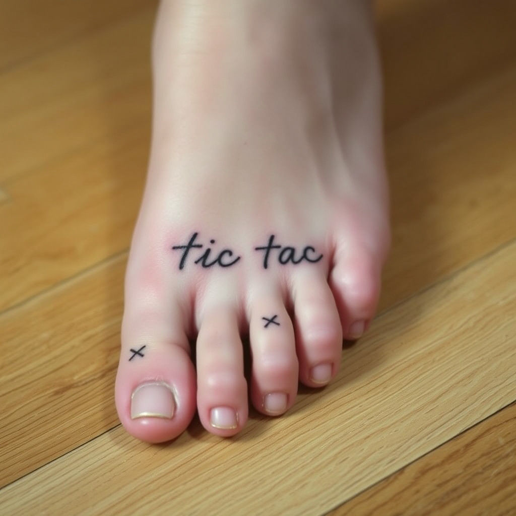 Tattooed Foot Close-up in Photorealistic Style