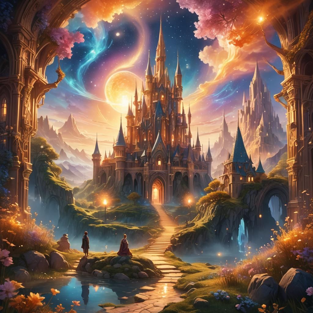 Ethereal Being with Mixed Memories in Golden Light