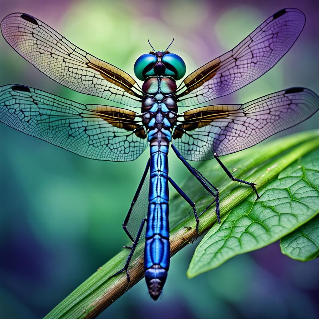 Hyperrealistic Dragonfly with Intricate Details in HDR