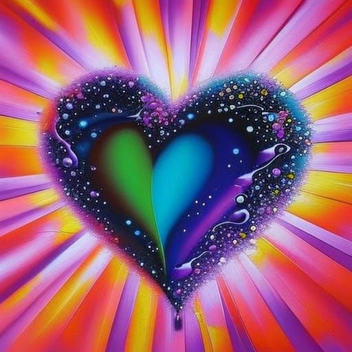 Graffiti Heart in Colorful Splash Art Style