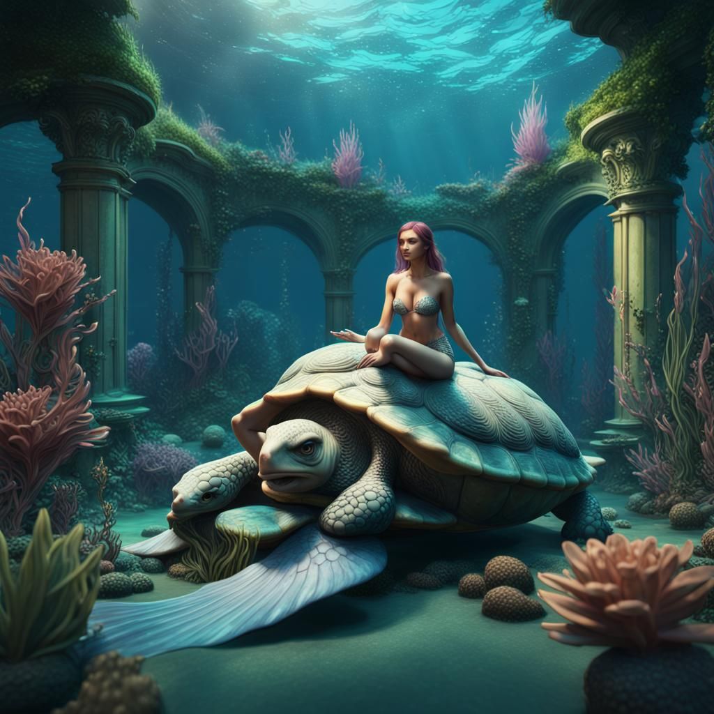 Mermaid Palace Fantasy Concept Art in 8K